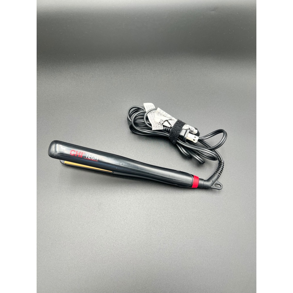 CHI Tech 1 Inch Ceramic Hair Styling Iron Flat Iron Black Red Professional Tool